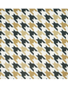 LARGE PEPITKA 04 SOFT VELVET fabric ( WHITE - BLACK - BEAN )