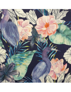 Fabric Aquarelle Birds 01 SOFT VELVET